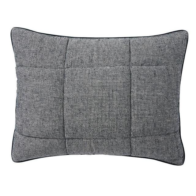 Midnight Belgian Flax Linen Comforter Waffle Standard Shams, Set of 2