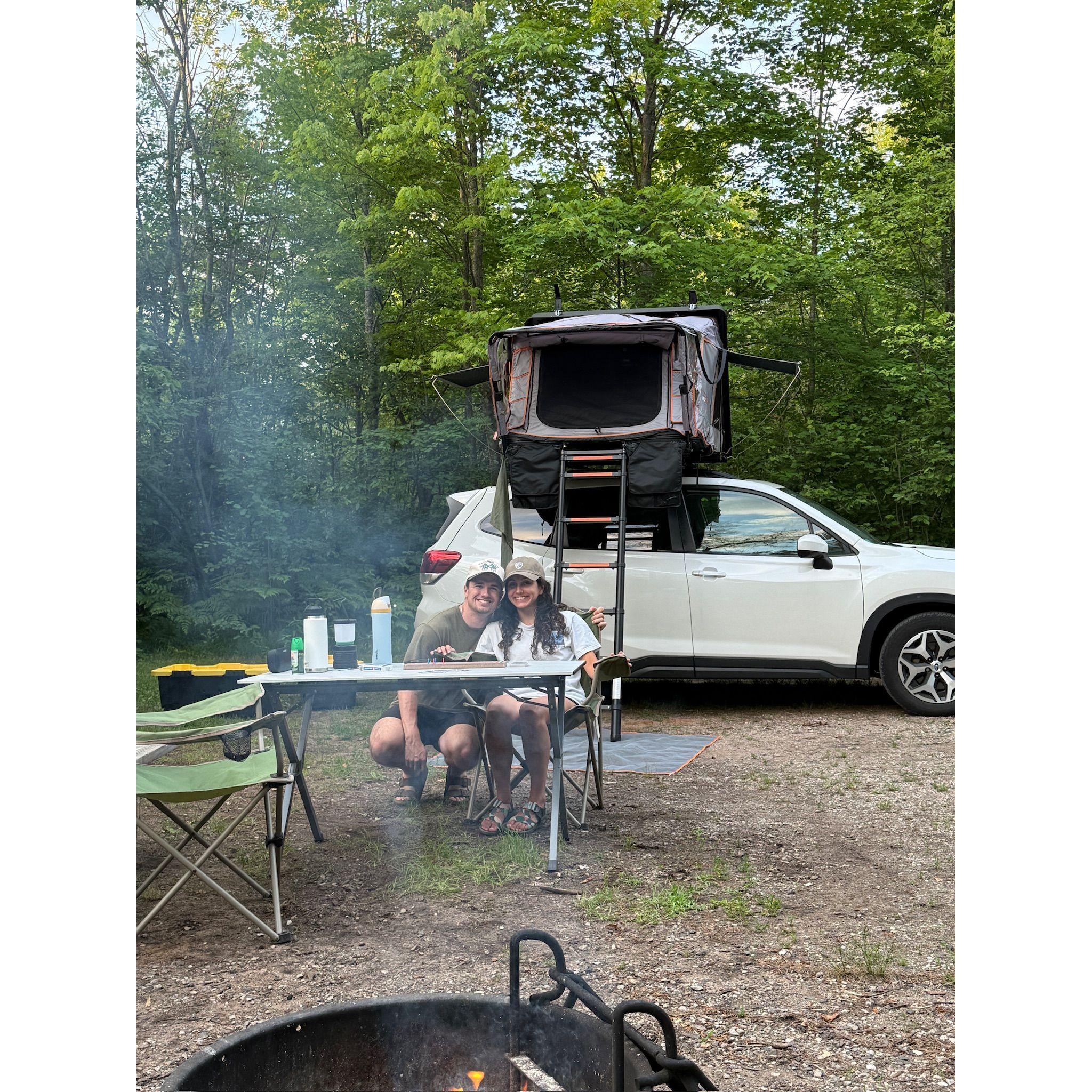 Roof top tent camping!