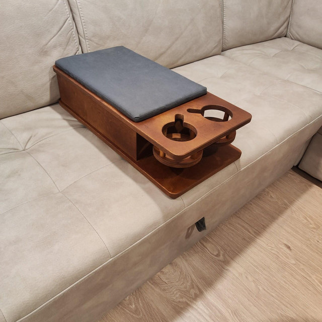 Sofa Arm Rest With Twin Cupholders