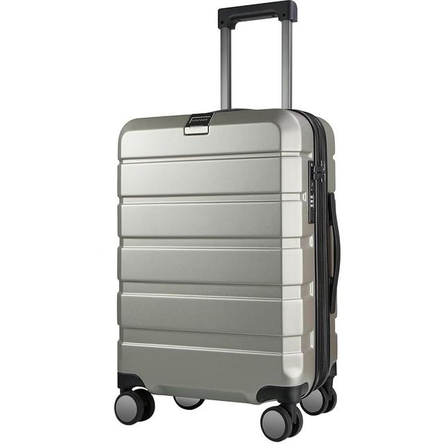 KROSER Hardside Expandable Carry On Luggage with Spinner Wheels & Built-in TSA Lock, Durable Suitcase Rolling Luggage with USB Port, Carry-On 20-Inch Champagne