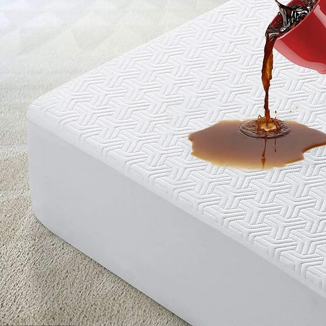 GRANDRE Cooling King Size Bamboo Waterproof Mattress Pad Protector Cover 3D Fabric Ultra Soft Breathable Deep Pocket Fitted 8"-21"