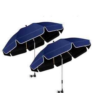 Large Beach Umbrella with Clamp Sun Shade for Beach Chair-2 pack