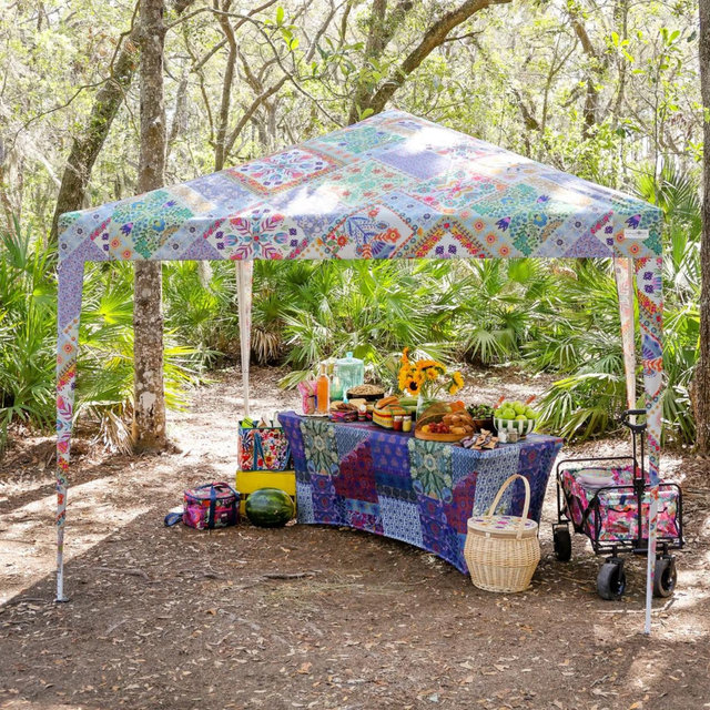 Live Happy Instant Canopy Tent - Mandala Folk Patchwork