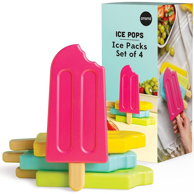 OTOTO New - Ice Pops Popsicle Ice Packs for Lunch Boxes - Funny Gifts, Cute Kitchen Accessories, Cool Kitchen Gadgets, White Elephant Gifts Kitchen Gifts, Reusable Ice Packs for Cooler Cold Packs
