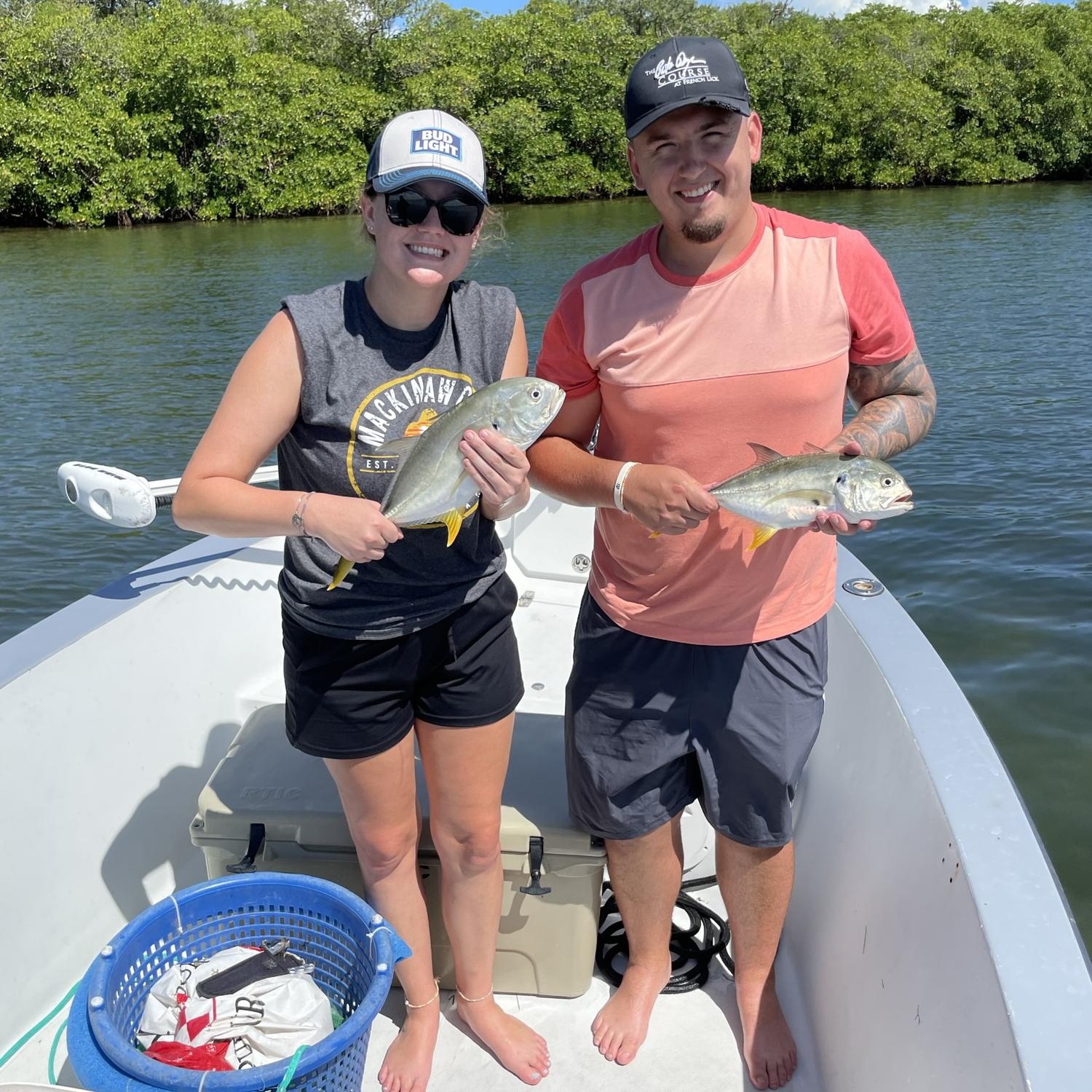 Alaina caught the bigger fish!