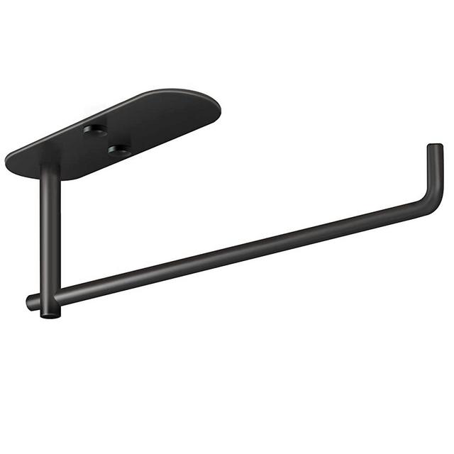 VAEHOLD Adhesive Paper Towel Holder Under Cabinet Mount for Kitchen Paper Towel, Black Paper Towel Roll Holder Stick on Wall, SUS304 Stainless Steel