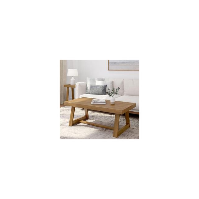 Plank+Beam Solid Wood Classic Rectangular Coffee Table, 48" Farmhouse Coffee Table