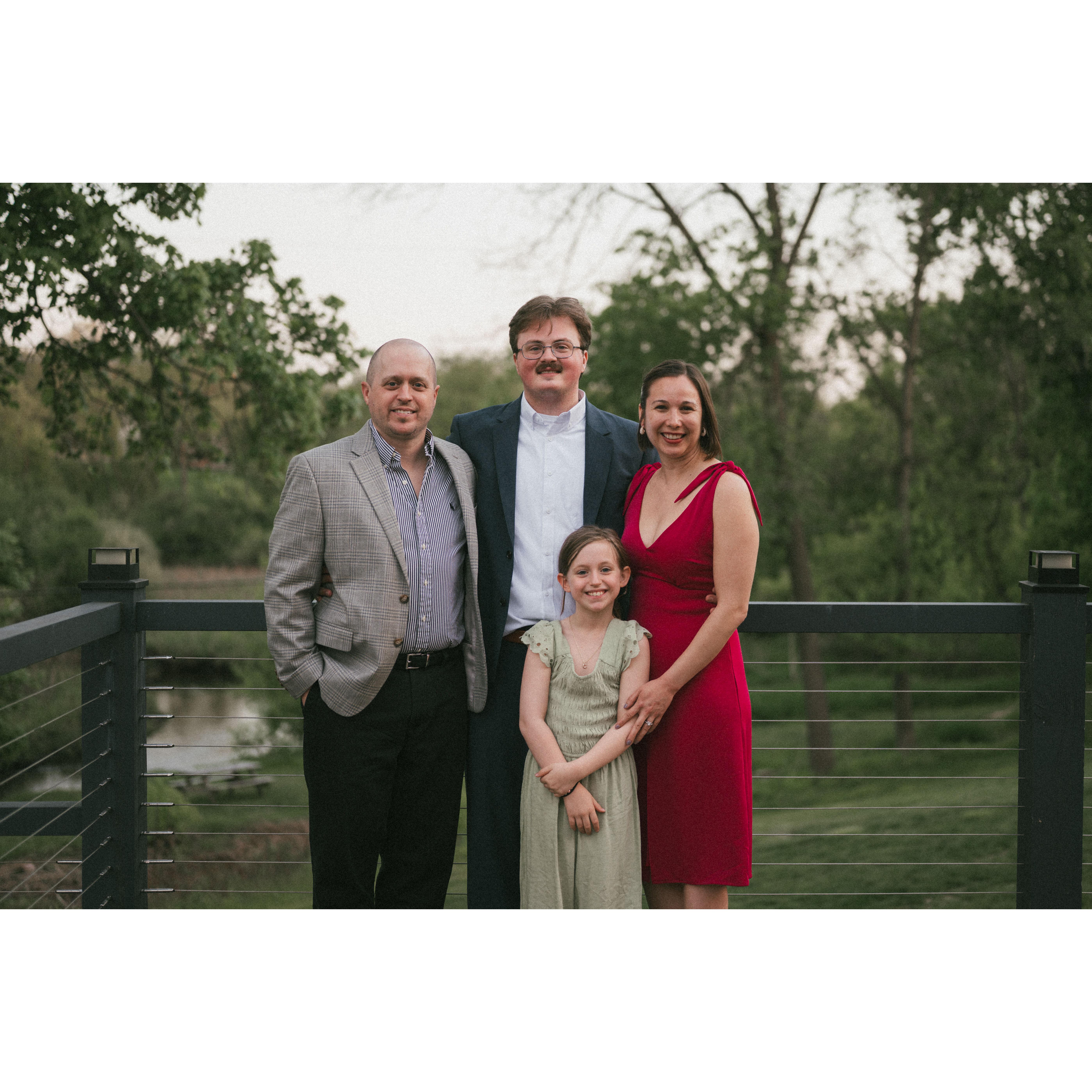 Sean with his brother (also Best Man), Brock, his wife, Stacie, and Miss Chloe!