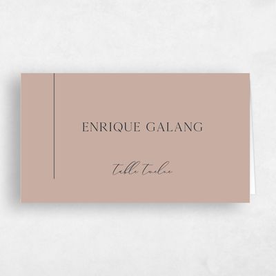 Latte, Brown Wedding Place Card - Olaya
