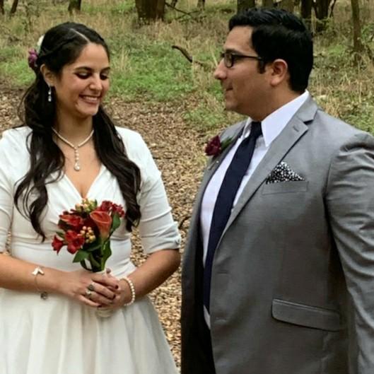A candid photo taken on an iPhone during our civil ceremony on 9.21.20