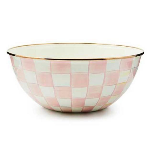 Mackenzie Childs Rosy Check Large Everyday Bowl