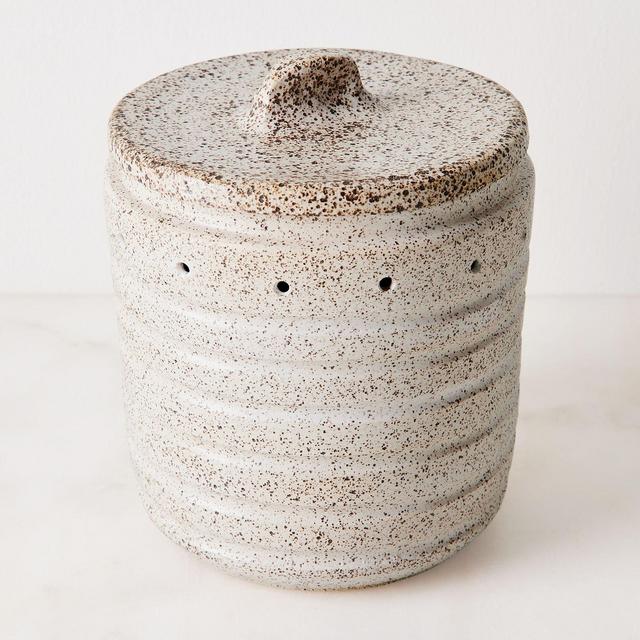Limited-Edition Handmade Ceramic Garlic Jar by Utility Objects