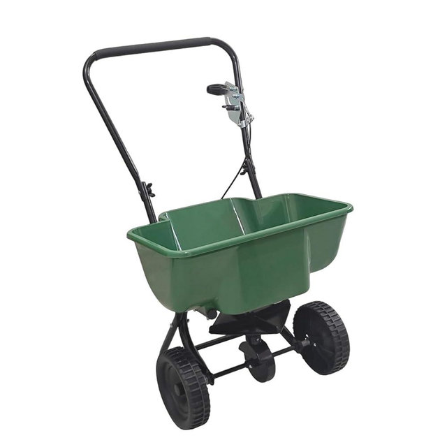 EAGWON 80LB Walk-Behind Broadcast Spreader for Seed,Fertilizer,Salt,Ice Melt, Fertilizer Spreader with Adjustable Drop Rate, Seed Spreaders for Lawns