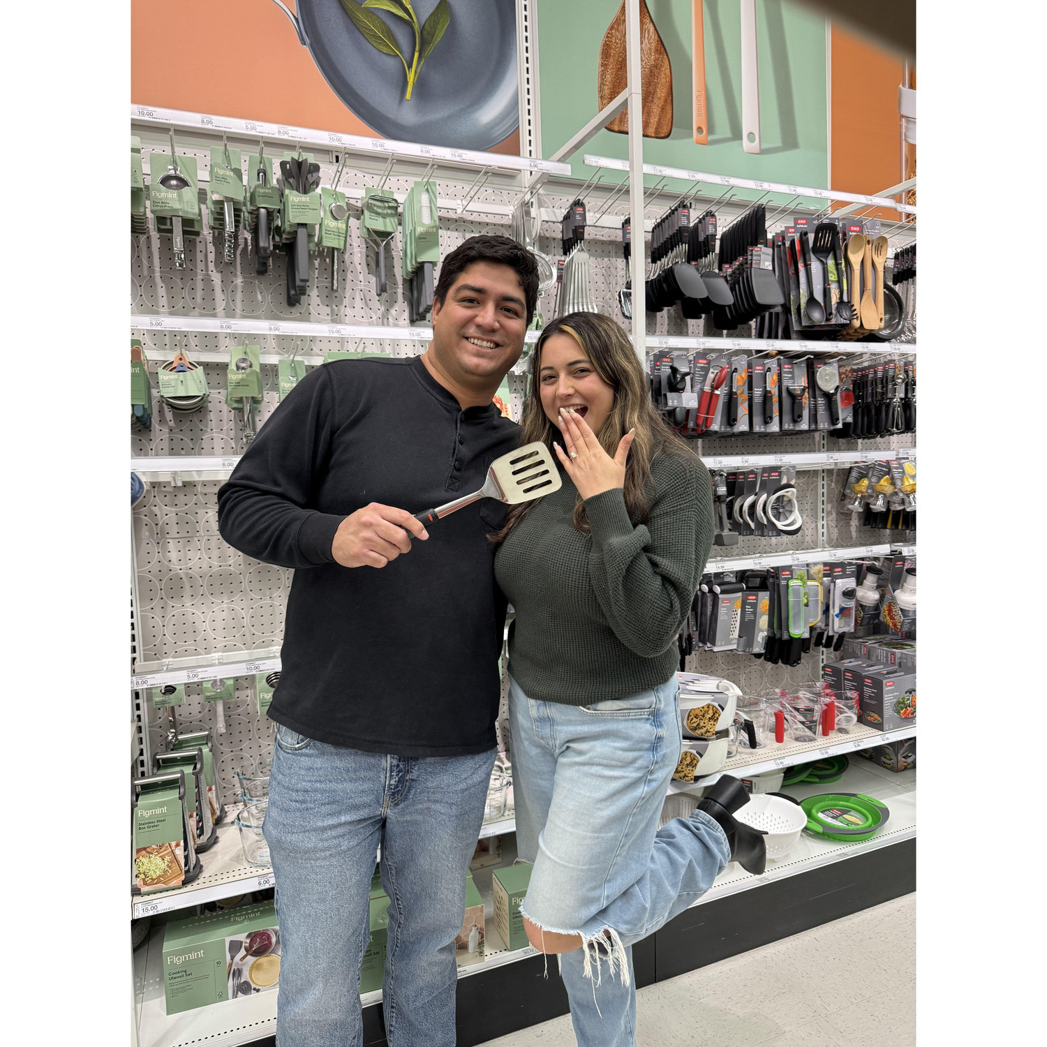 Shopping at Target for our registry items we'll need as a married couple!