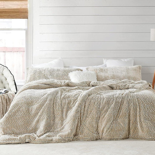 Byourbed Peak of Cozy - Coma Inducer® Oversized King Comforter Set - Chevron Frosted Taupe