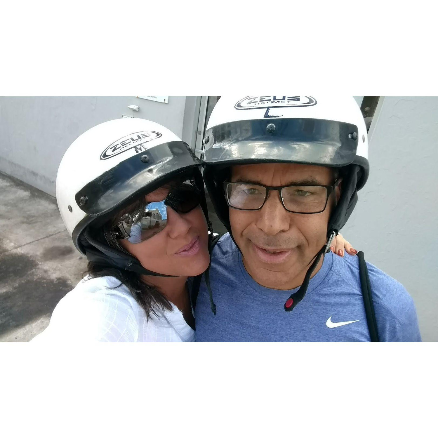 Riding scooters in Bermuda - November, 2018