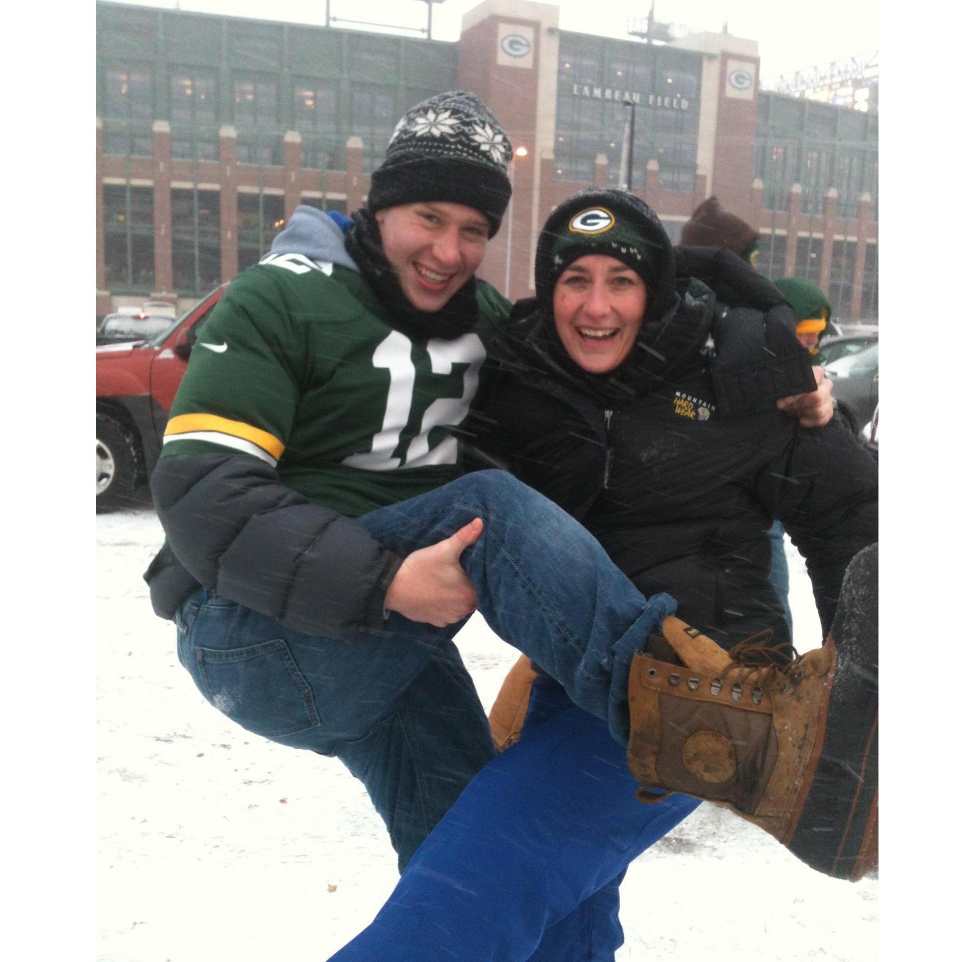 Packer's game at the "Frozen Tundra" of Lambeau Field in Greenbay, WI. Single digit temps!