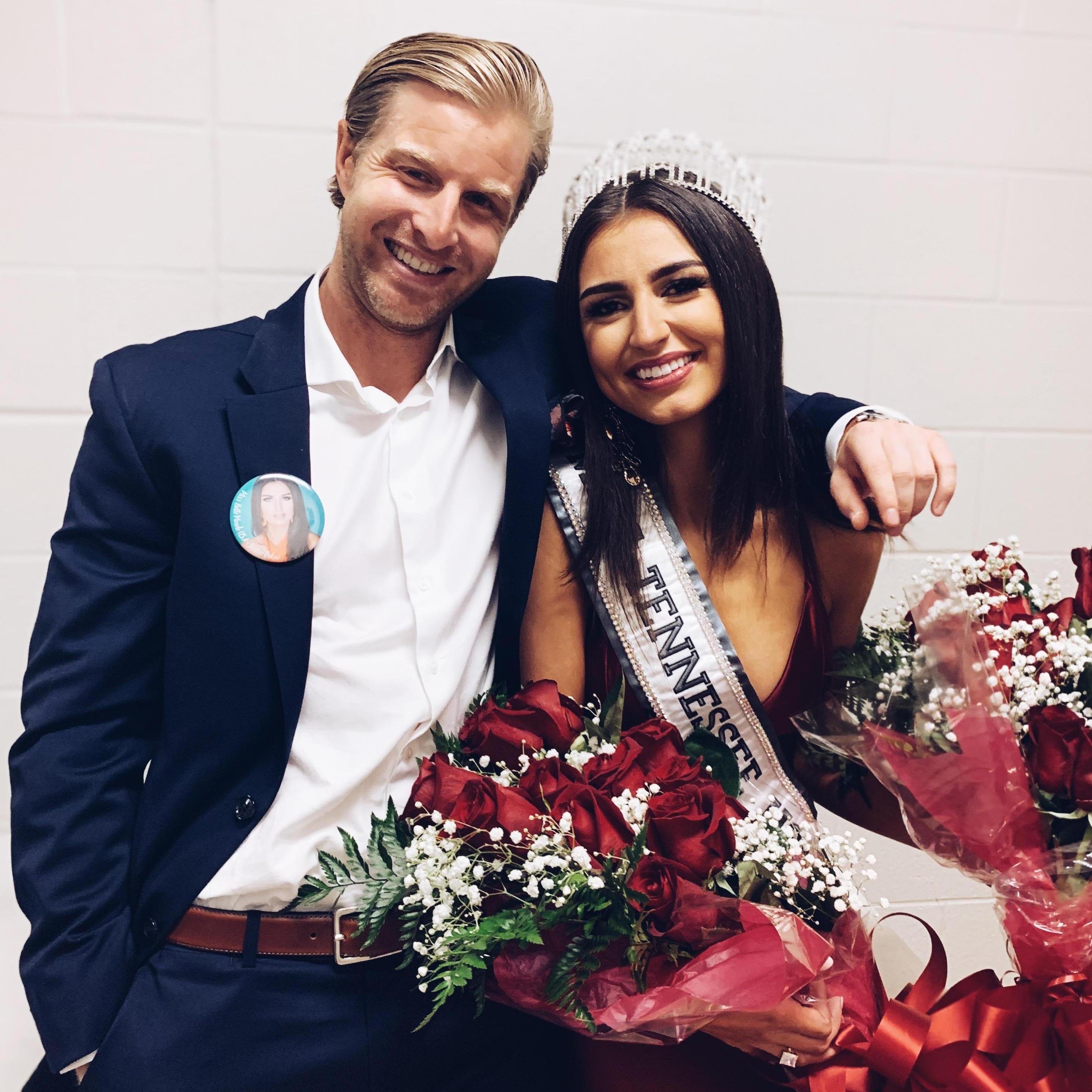 Our first picture together the night Justice won Miss Tennessee USA