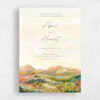 Yellow Wedding Invitation - Serene Portrait