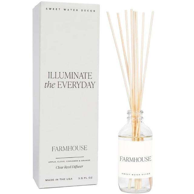 Sweet Water Decor Farmhouse Reed Diffuser Set - Apple, Orange, Pumpkin, Fall Scented Air Freshener - Scent Diffusers for Home, Long Lasting Fragrance, Made in the USA