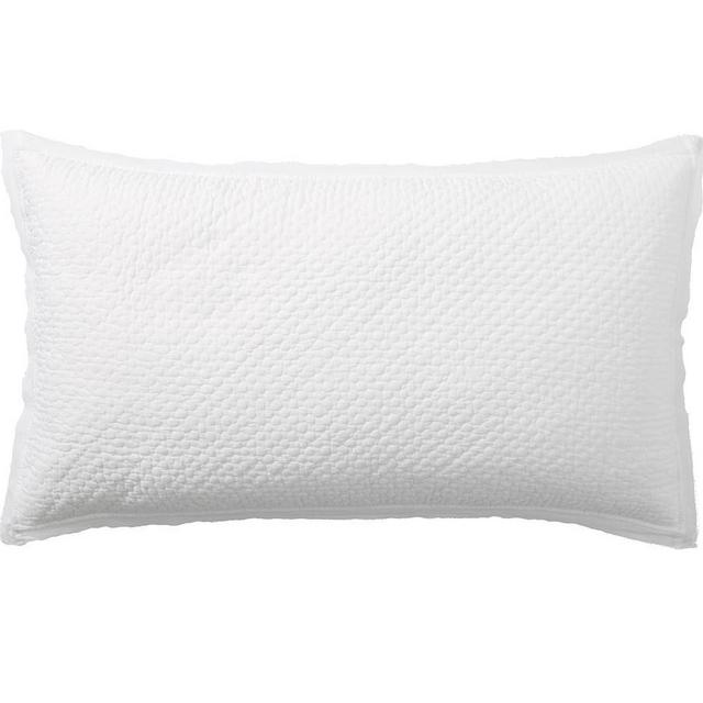 White Cotton Handcrafted Melange Quilted Sham, King