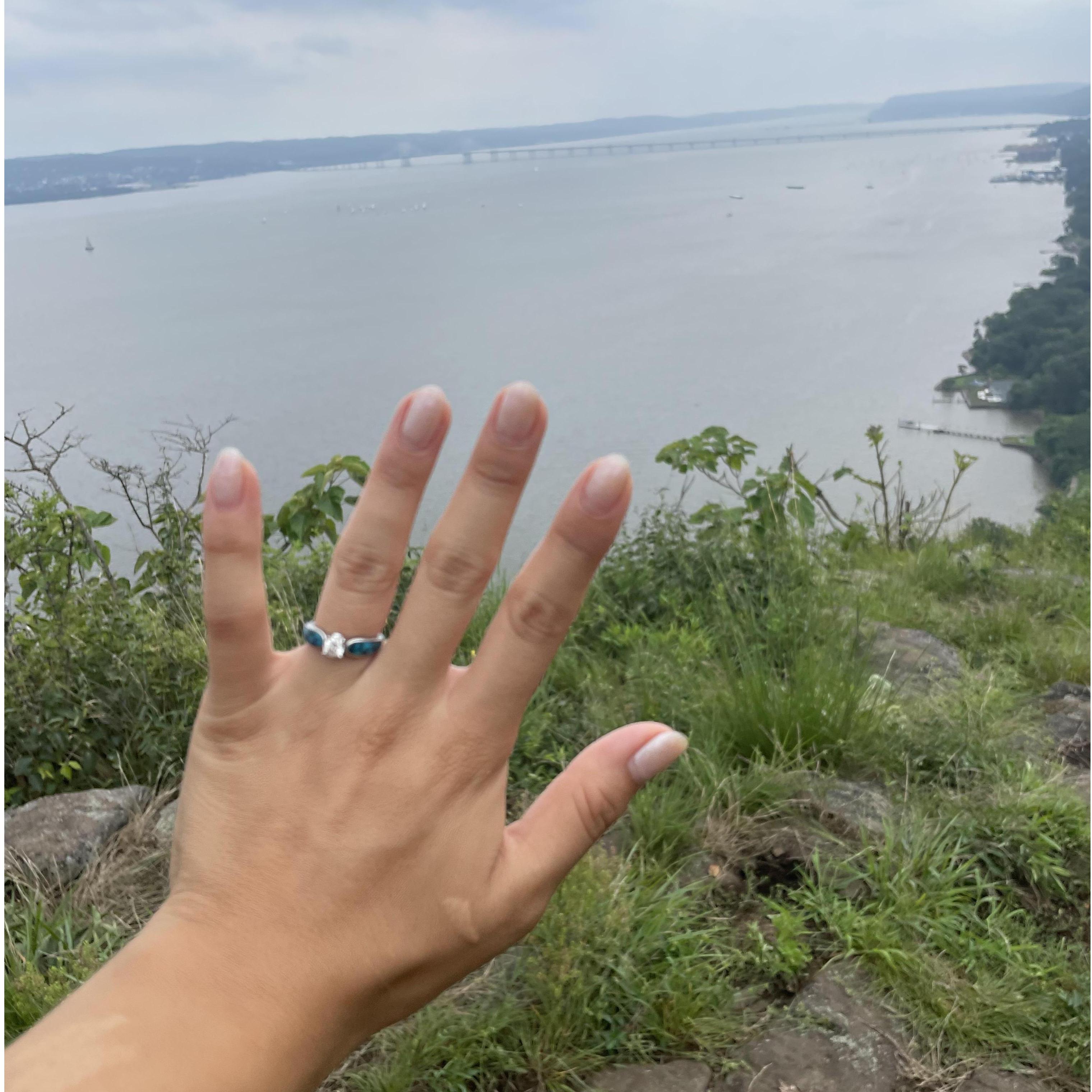 Dylan proposed to me after a hike up Hook Mountian.
