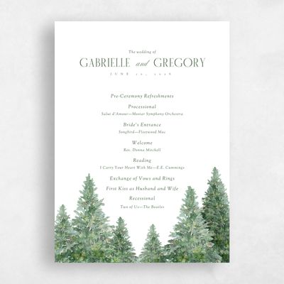 Multi-Colored Wedding Program - Balsam