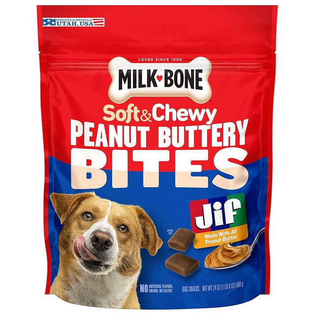 Milk-Bone Peanut Buttery Bites Soft Dog Treats with Real Peanut Butter & Bacon