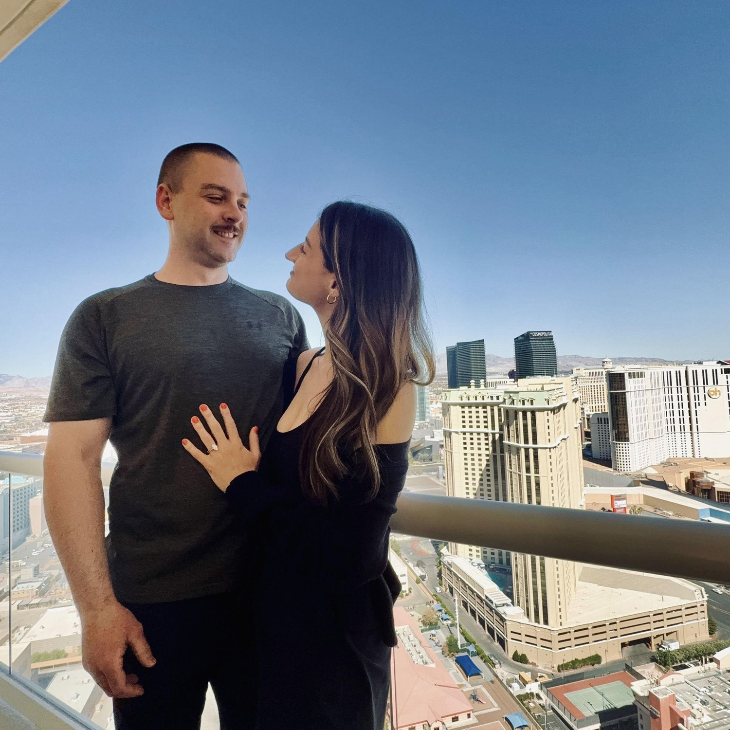 Post-proposal happiness on our 2nd trip to Las Vegas
