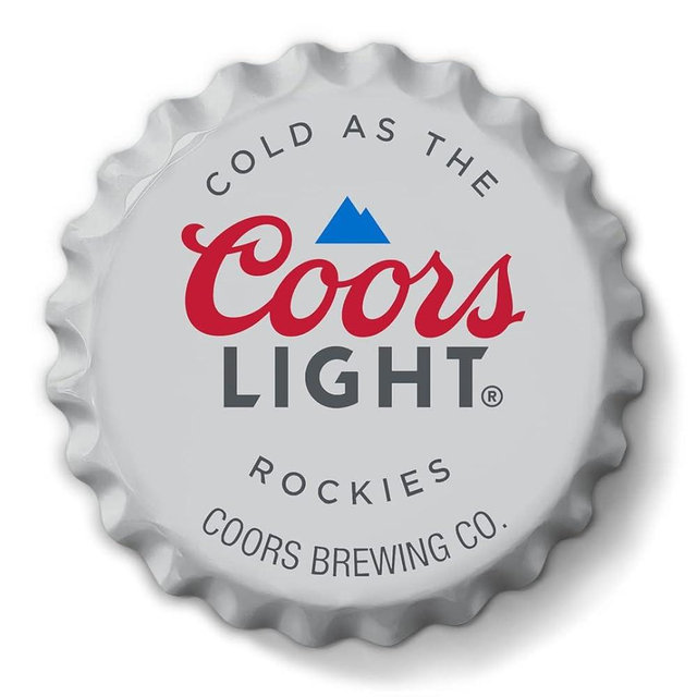 Desperate Enterprises Coors Light Stamped Shape Bottle Cap - Premium Aluminum Sign - Made in USA - 18" Round