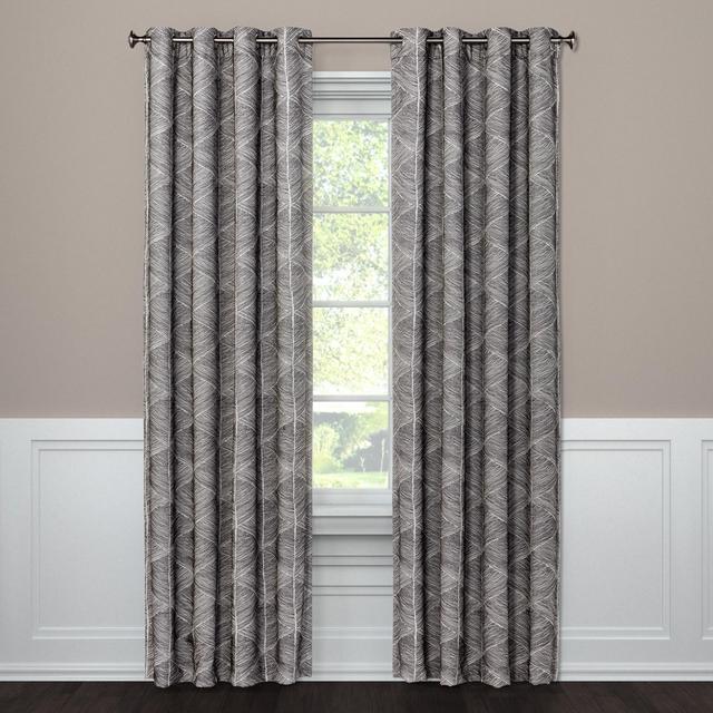 108"x50" Modern Stroke Grommet Top Blackout Window Curtain Panel Gray - Project 62™