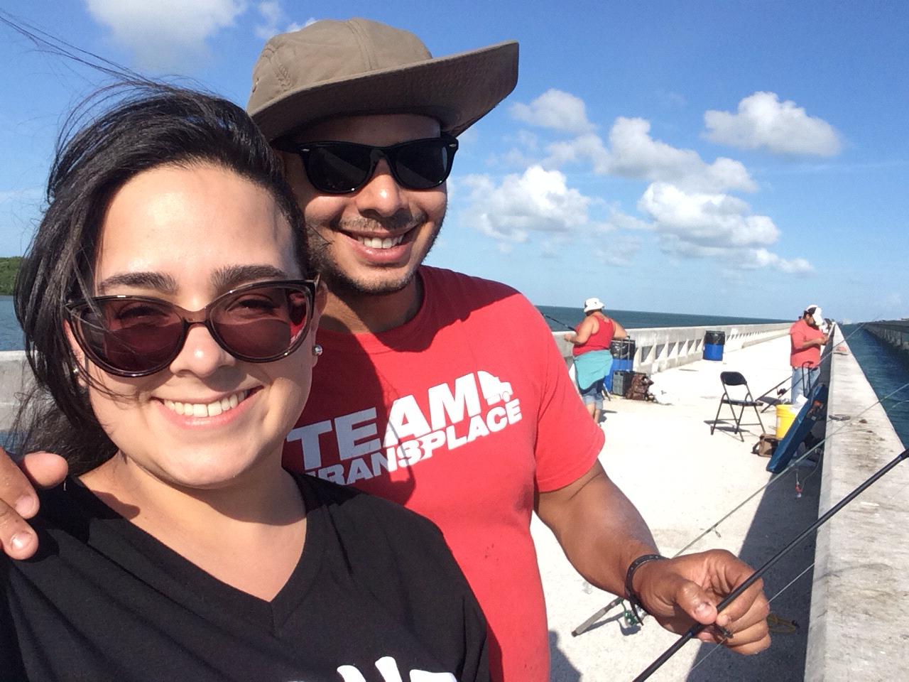 Bride's first fishing trip