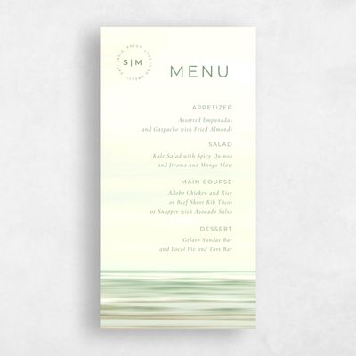 Bright Sage, Green Wedding Menu - Dacosta