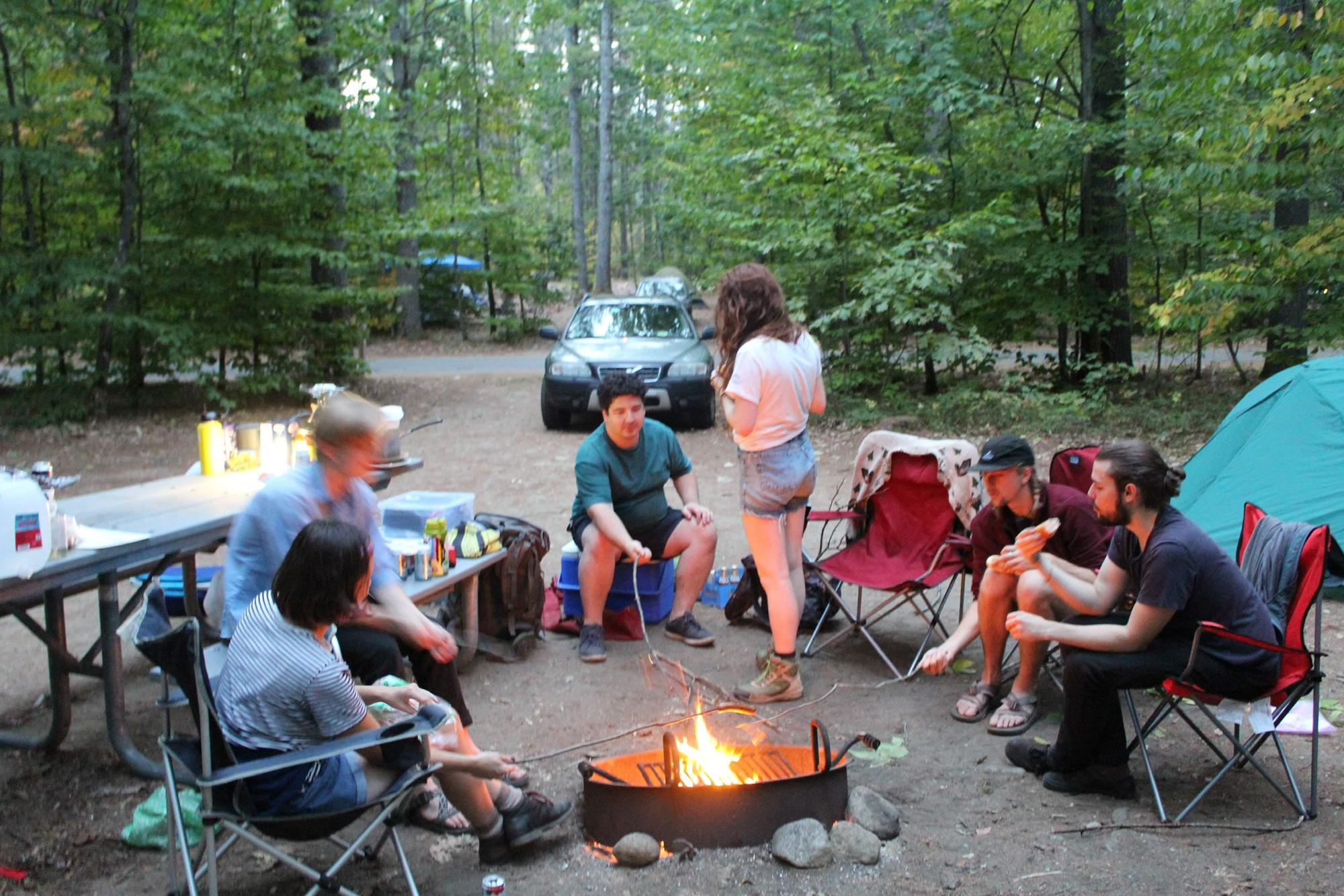 The gang goes camping !