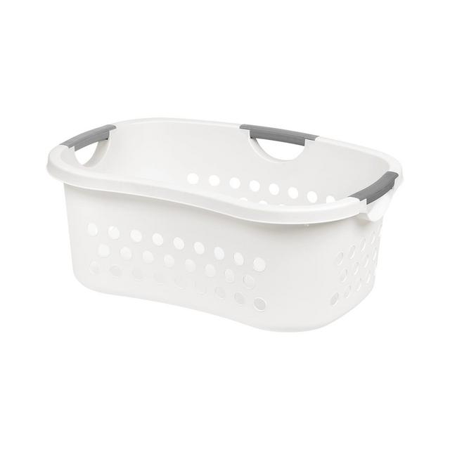 IRIS USA 1.3bu/48L Plastic Clothes Laundry Basket Hamper, White