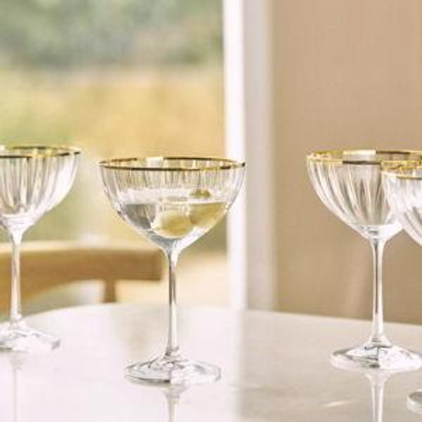 Waterfall Coupe Glasses, Set of 4