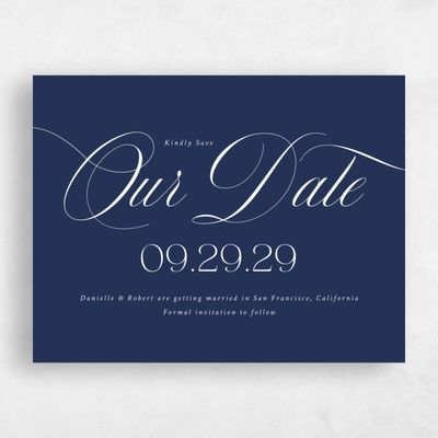 Midnight Blue Wedding Save the Date - Hunter Landscape