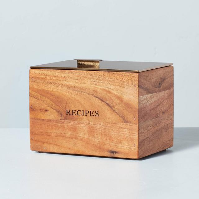 Wood Recipe Box with Metal Lid - Hearth & Hand™ with Magnolia