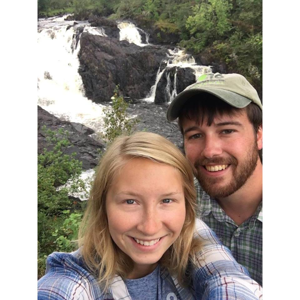 Chris and I in Minnesota at Kawishiwi falls near the  boundary waters!