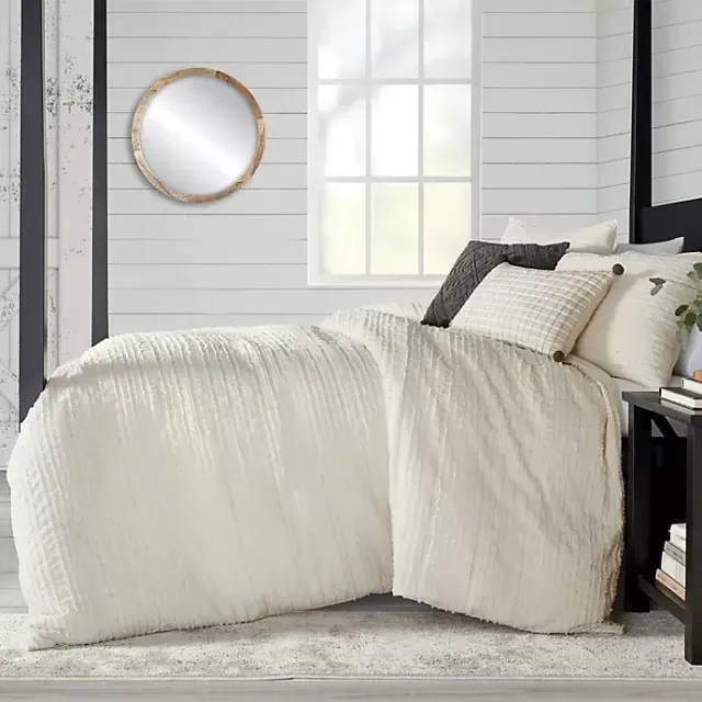 Bee & Willow™ Home Fringe Stripes Jacquard 3-Piece Queen Comforter Set in White