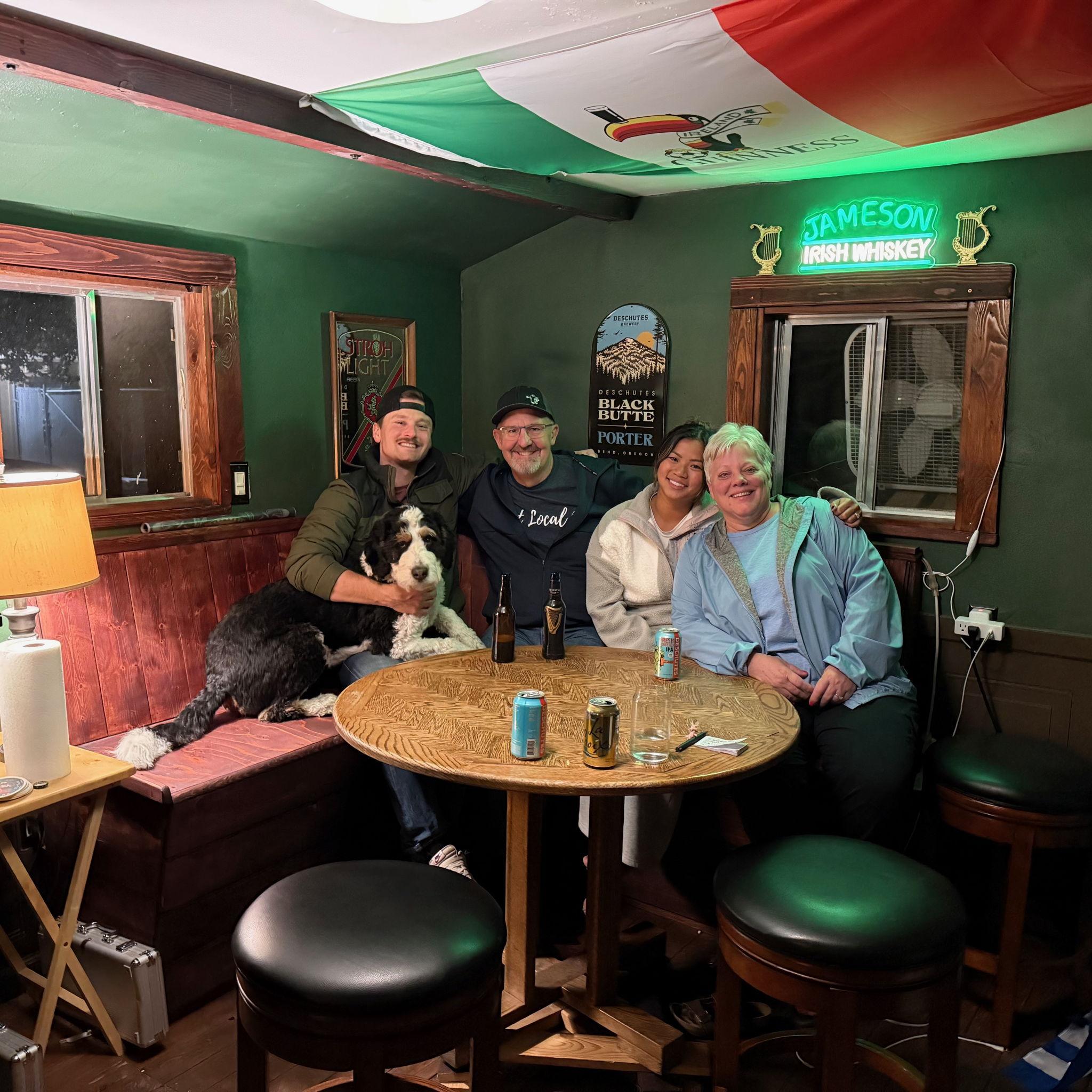 Ryan's pride and joy - the PUB in our backyard