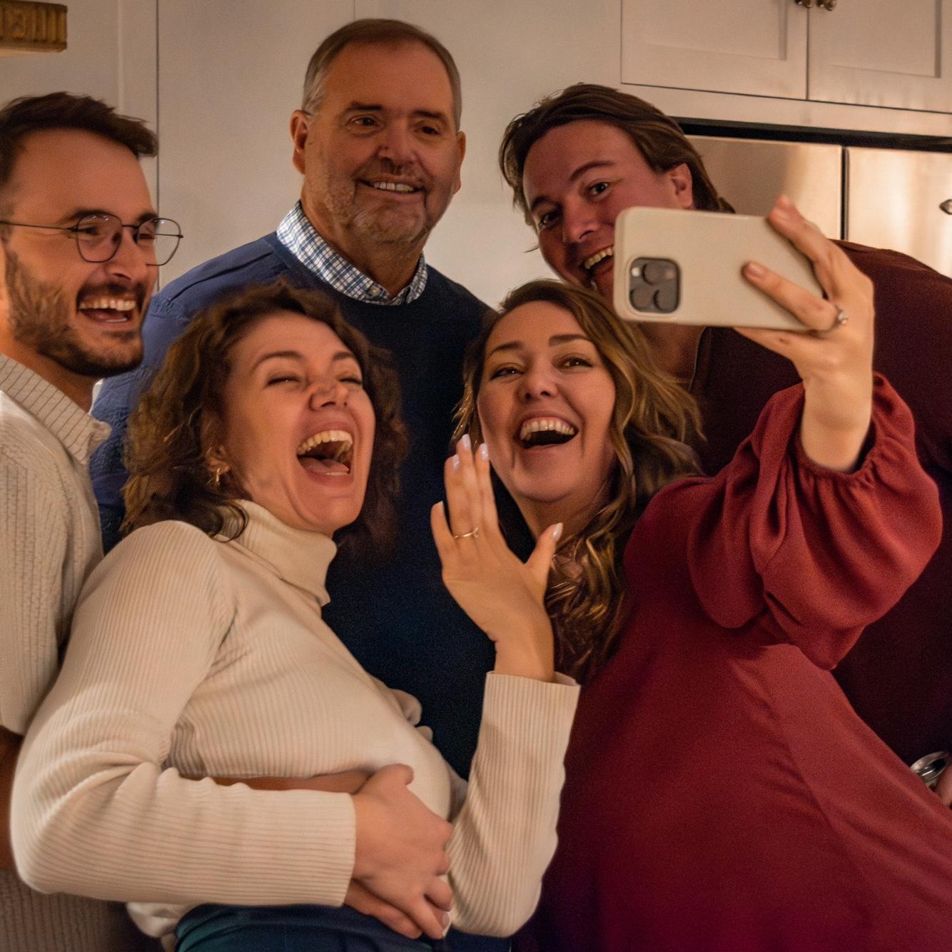 The classic "family selfie" that Karina's family has been taking for over a decade