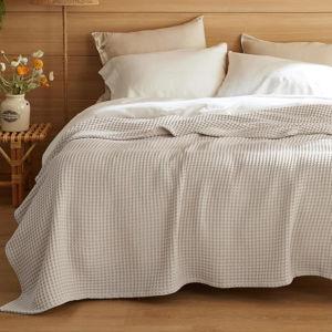 100% Cotton Blanket Queen Size, Color Linen