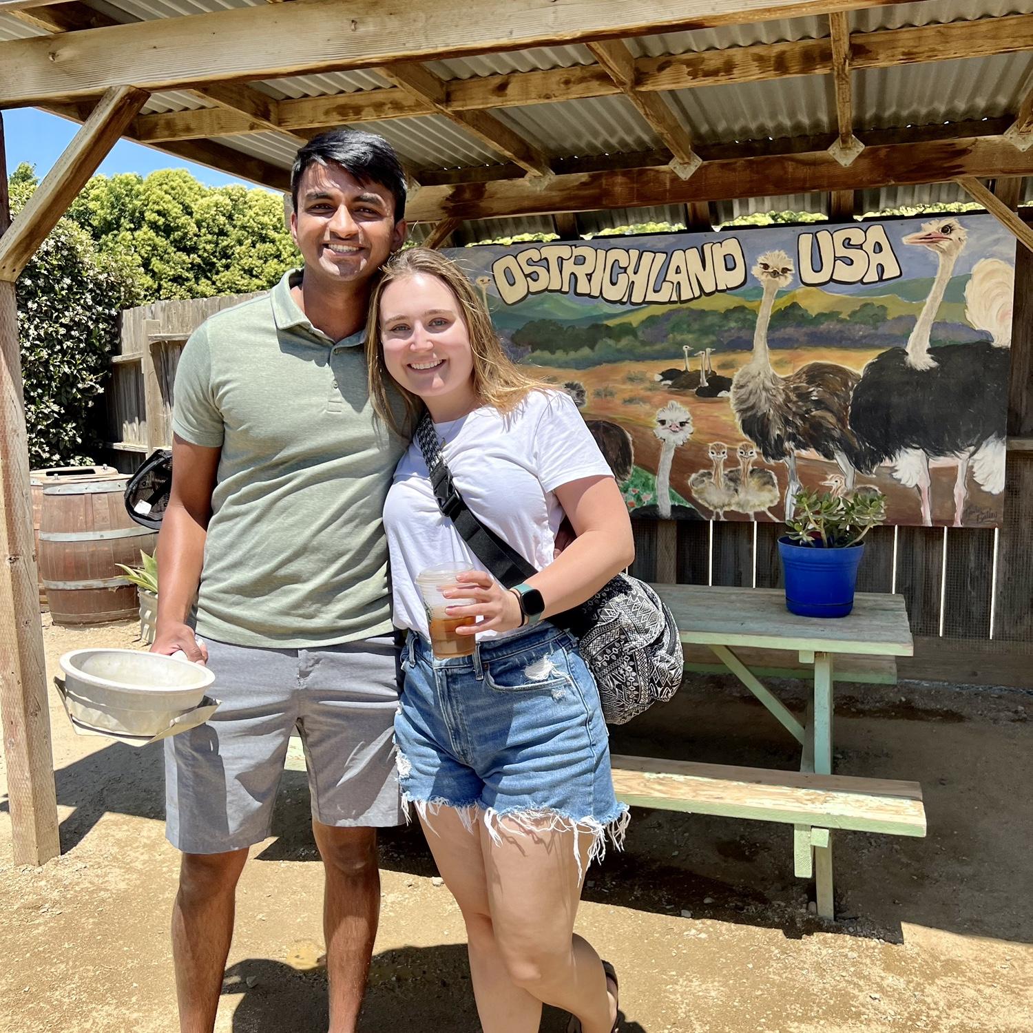 One of Abhi's favorite parts of our trip to California - Ostrichland USA!