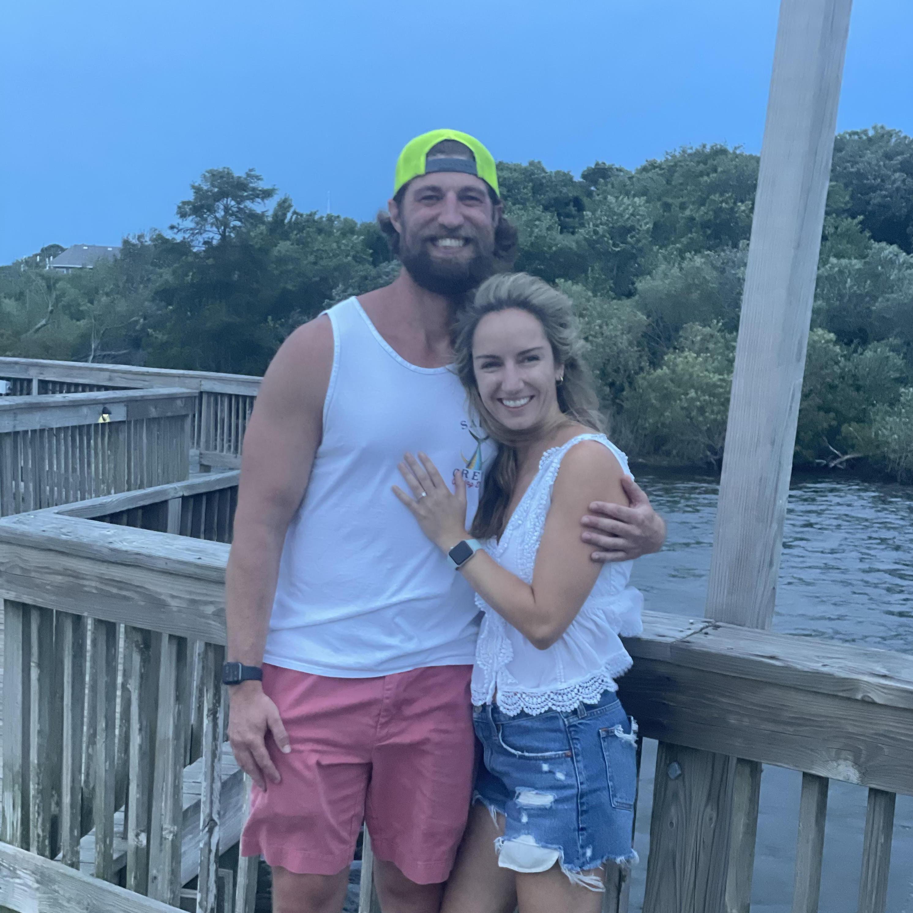 We're engaged! Duck Boardwalk post-proposal July 2022.