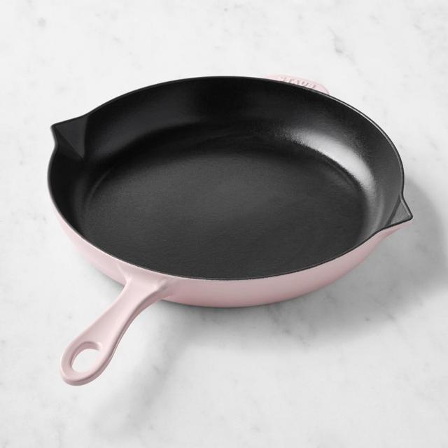 Staub Enameled Cast Iron Fry Pan, 12", Pink Peony