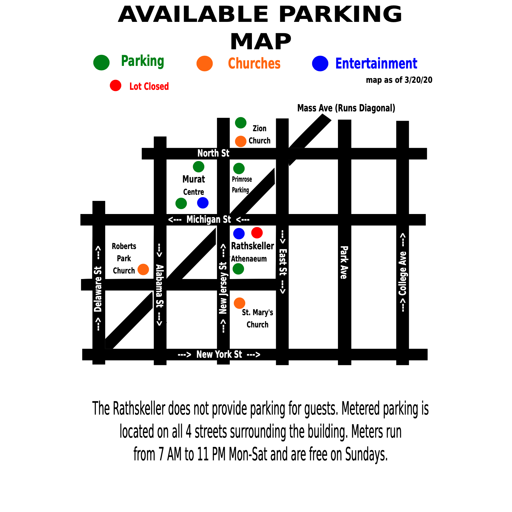 Here is the available parking choices for the ceremony.