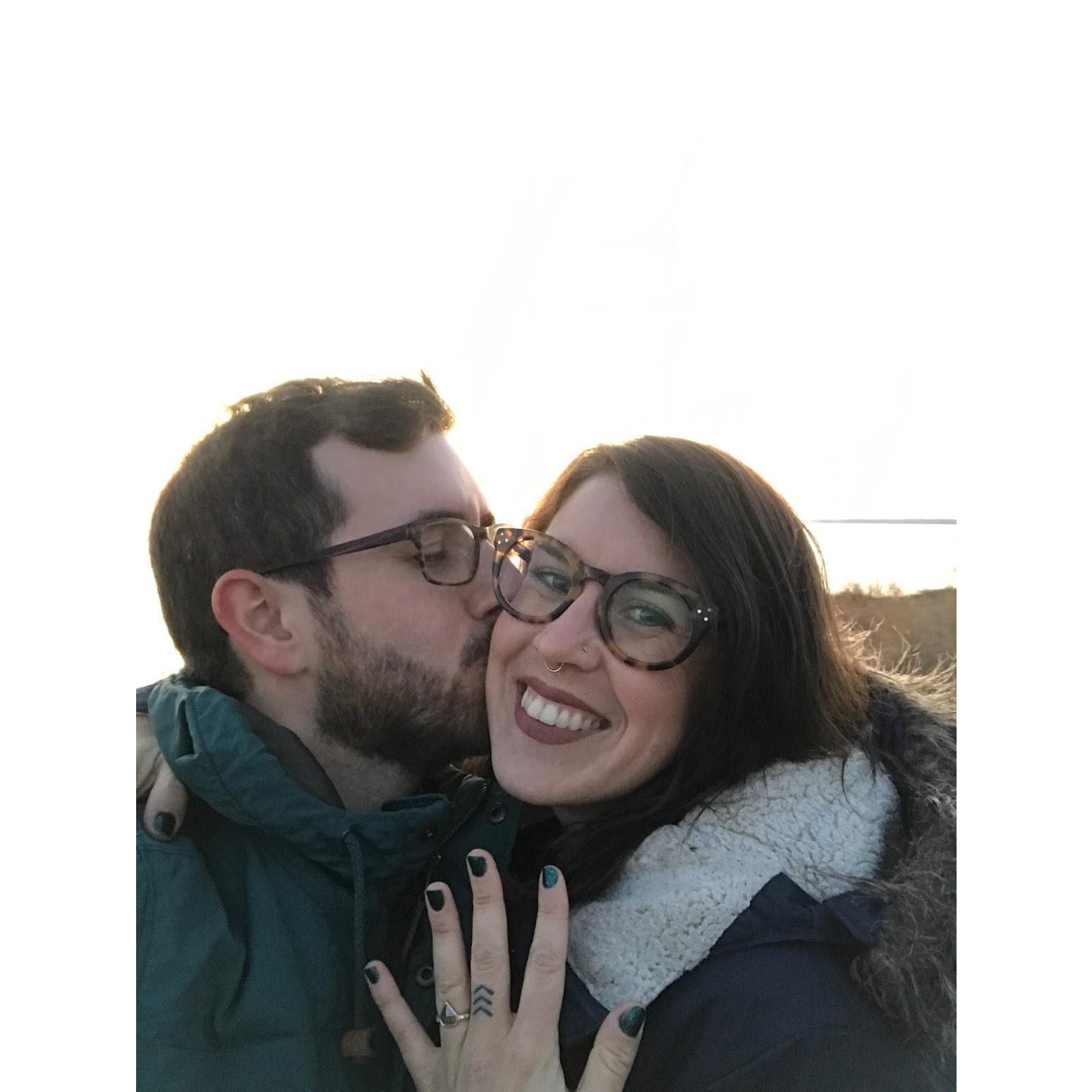Aaron proposed to Sara at Elk Neck State park on the Chesapeake (Dec 2019)