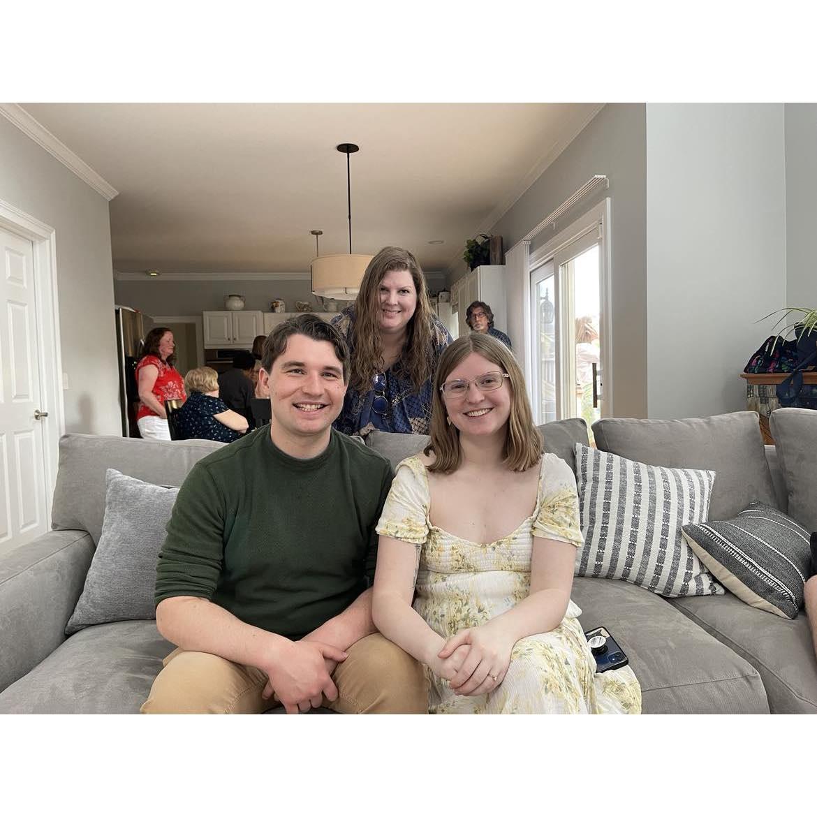 At our bridal shower hosted by Josie's aunts Kristin and Julie!