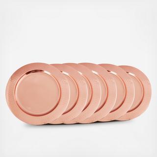 Small Hammered Rim Charger, Set of 6
